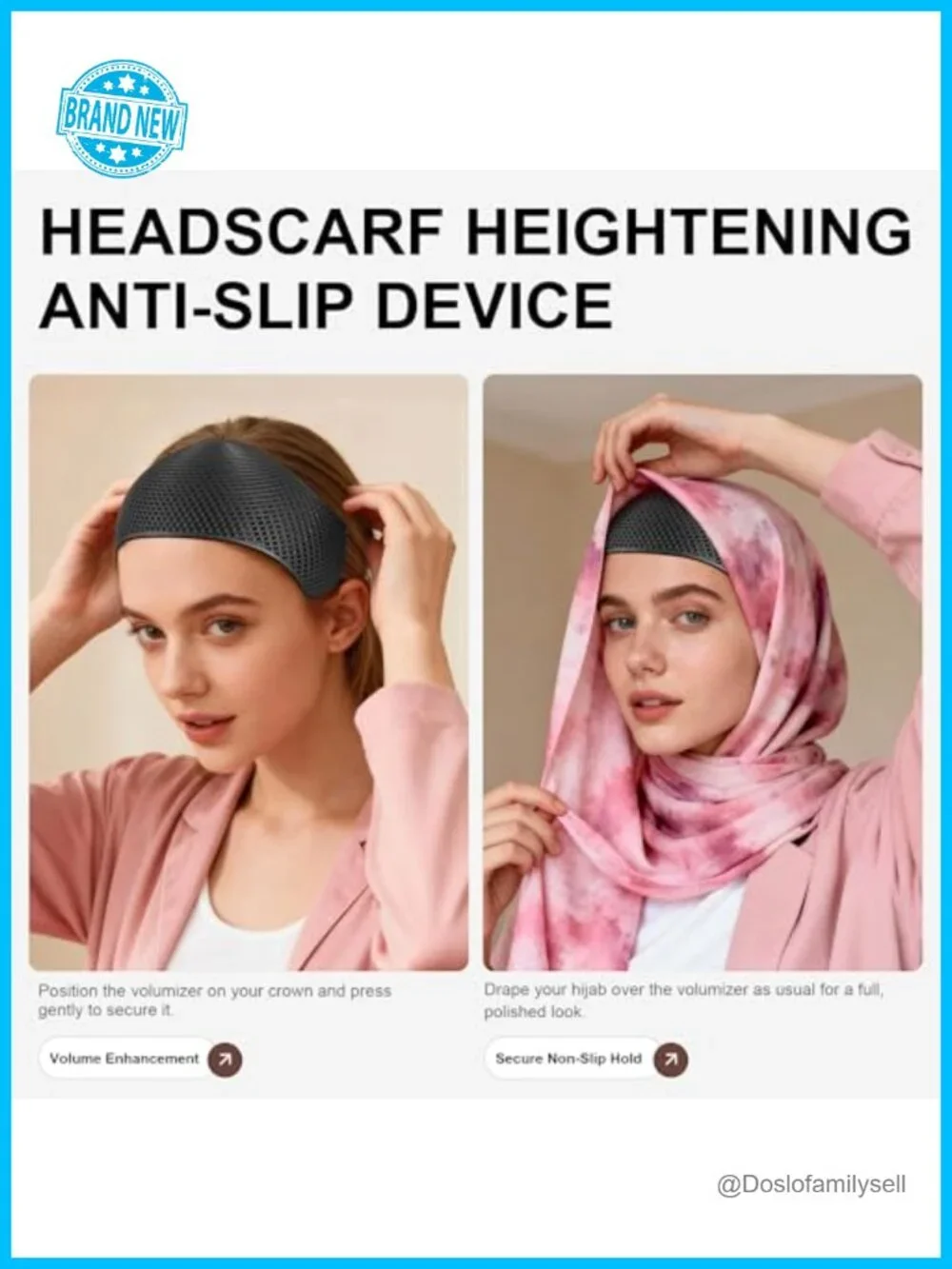 Non-Slip Hair Grip Band, TPEE Elastic Headband, Hair Tamer for Flyaways